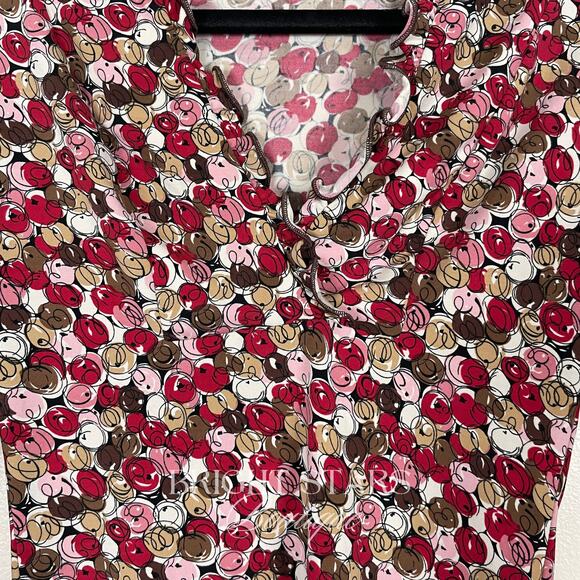 Rare Vintage Pink Print Top ASO Phoebe Buffay Friends V-Neck Faux Wrap Y2K XS - Picture 6 of 6
